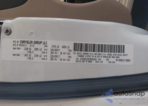 2014 Dodge Grand Caravan Sxt z USA, uszkodzony, nr VIN 2C4RDGCG2ER202249